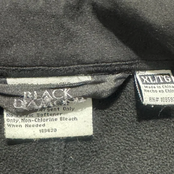 Black Diamond Black Full Zip Softshell Jacket Fleece Lined Outdoor Women Size XL - Picture 6 of 8